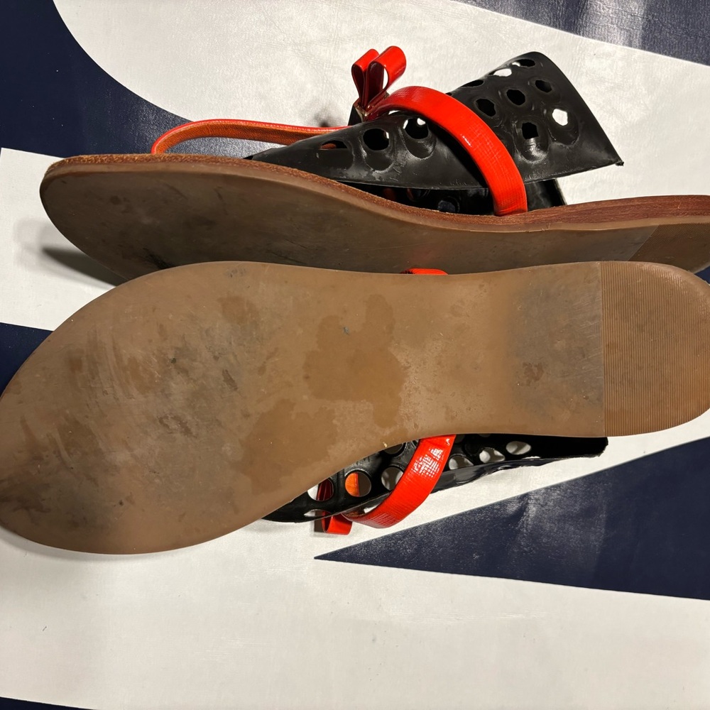 Orange Tori Burch with bow sandal - Picture 3 of 4